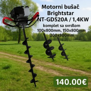 Motorni bušač Brightstar NT-GD520A /1,4KW  komplet sa svrdlom100x800mm, 150x800mm, 200x800mm.