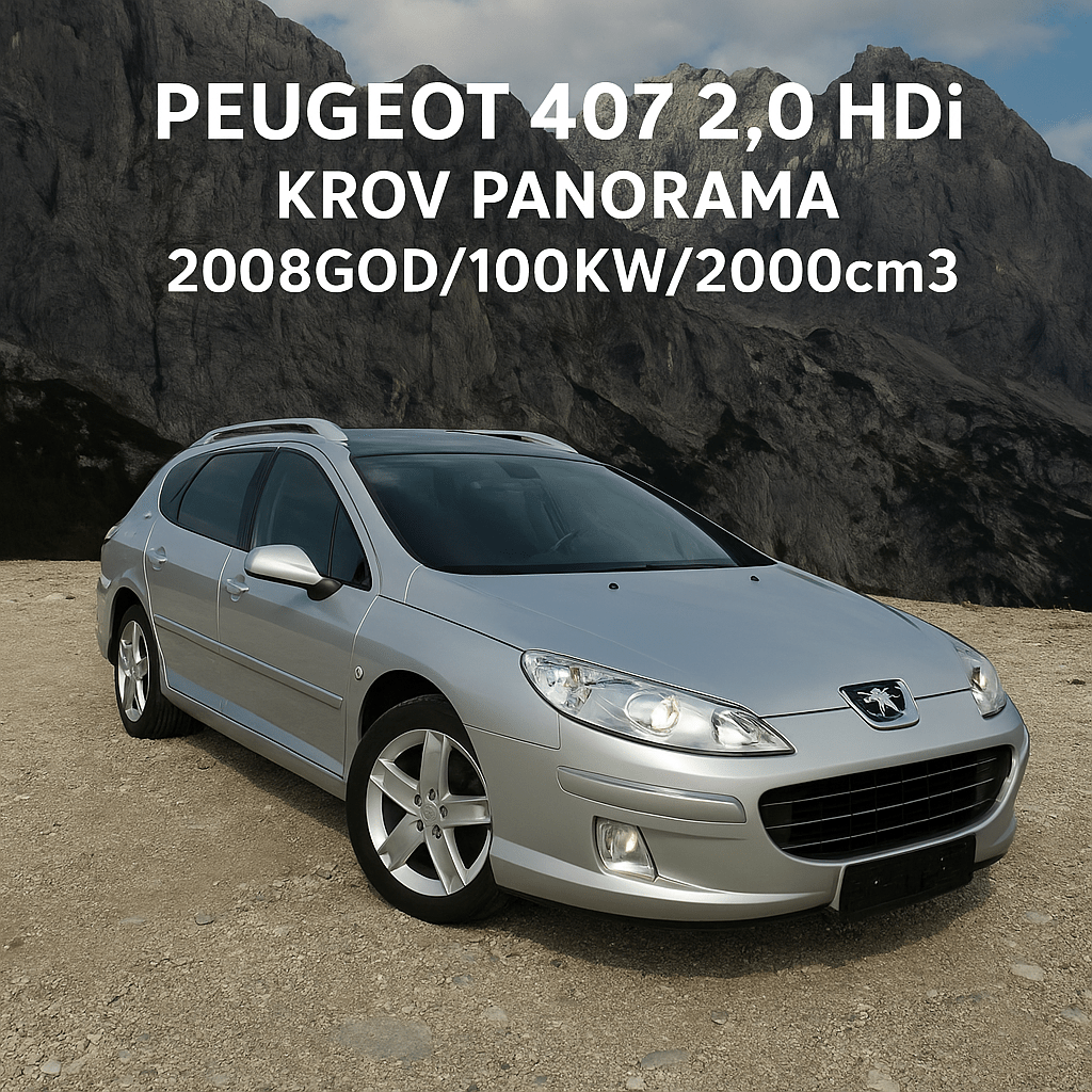 Peugeot 407 2,0 HDi KROV PANORAMA 2008GOD/100KW/2000cm3