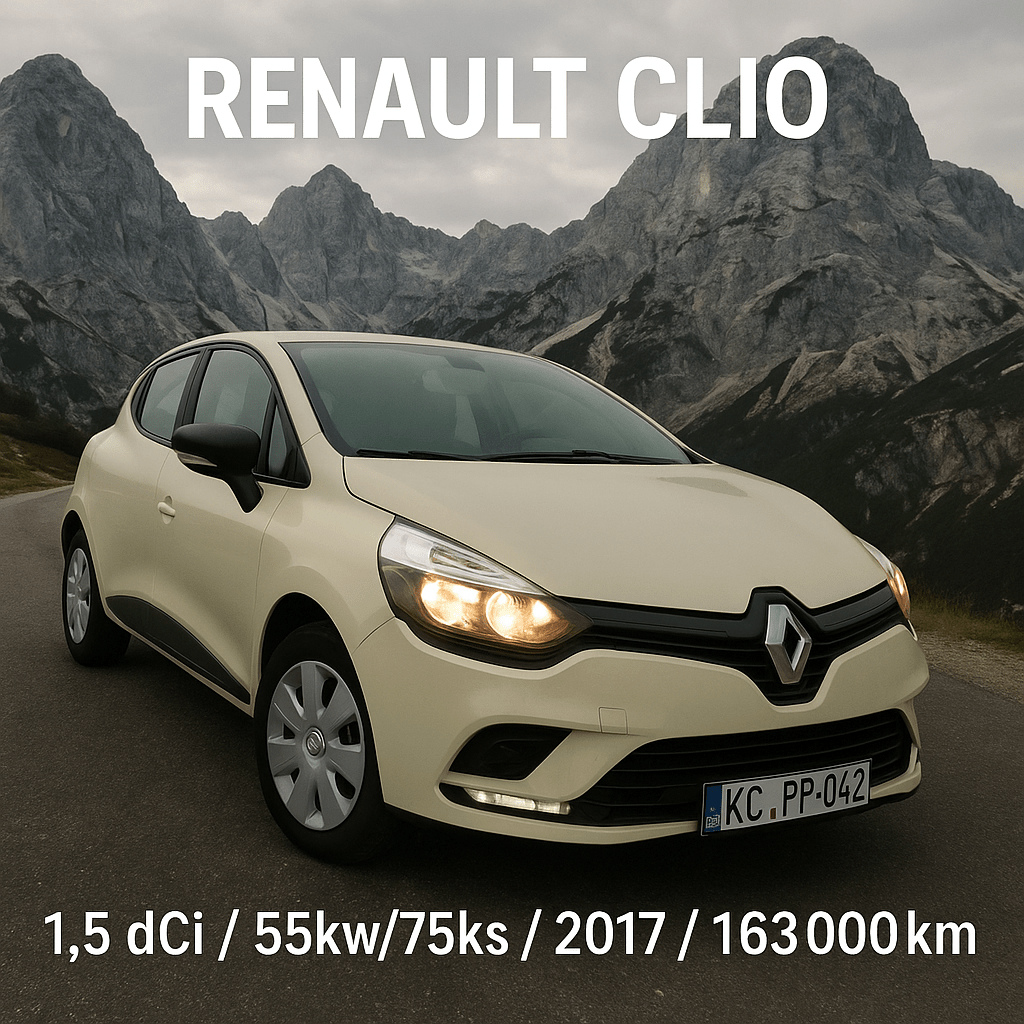 Renault Clio1.5 dCi ,Dizel / 55kw/75ks/ 27.01.2017/ 163 000km BEŽ boja N1,4 SJEDALA