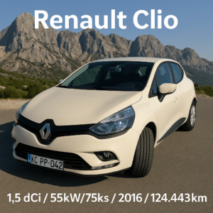 Renault Clio1.5 dCi /BOJA BEŽ/Dizel / 55kw/75ks/REG 02.12.2016 /PREĐ 124.443km.