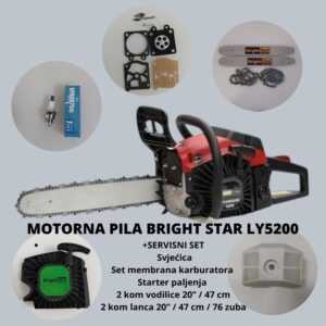 MOTORNA PILA BRIGHT STAR LY5200 /2KW /37cm/325″ +SERVISNI SET GRATIS