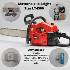 Motorna pila Bright Star LY4500 1.8 kW – snažna i pouzdana za domaćinstvo i voćnjak +SERVISNI SET